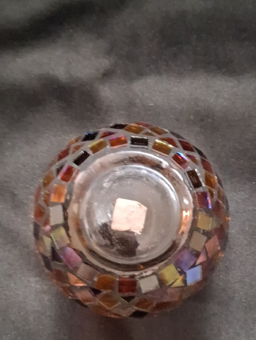 PartyLite Iridescent Mosaic Glass Candle Holders (3) - Brown & Multi - Picture 5 of 11
